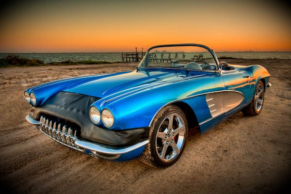 classic blue 61 corvette hdr